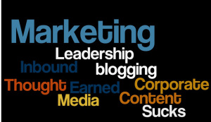A word cloud of PR buzzwords
