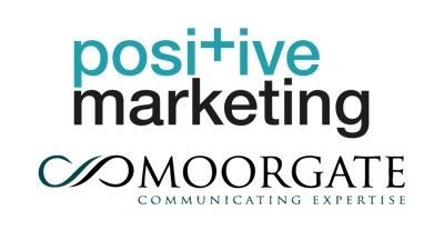 Positive Marketing and Moorgate logos