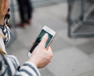 person using smartphone